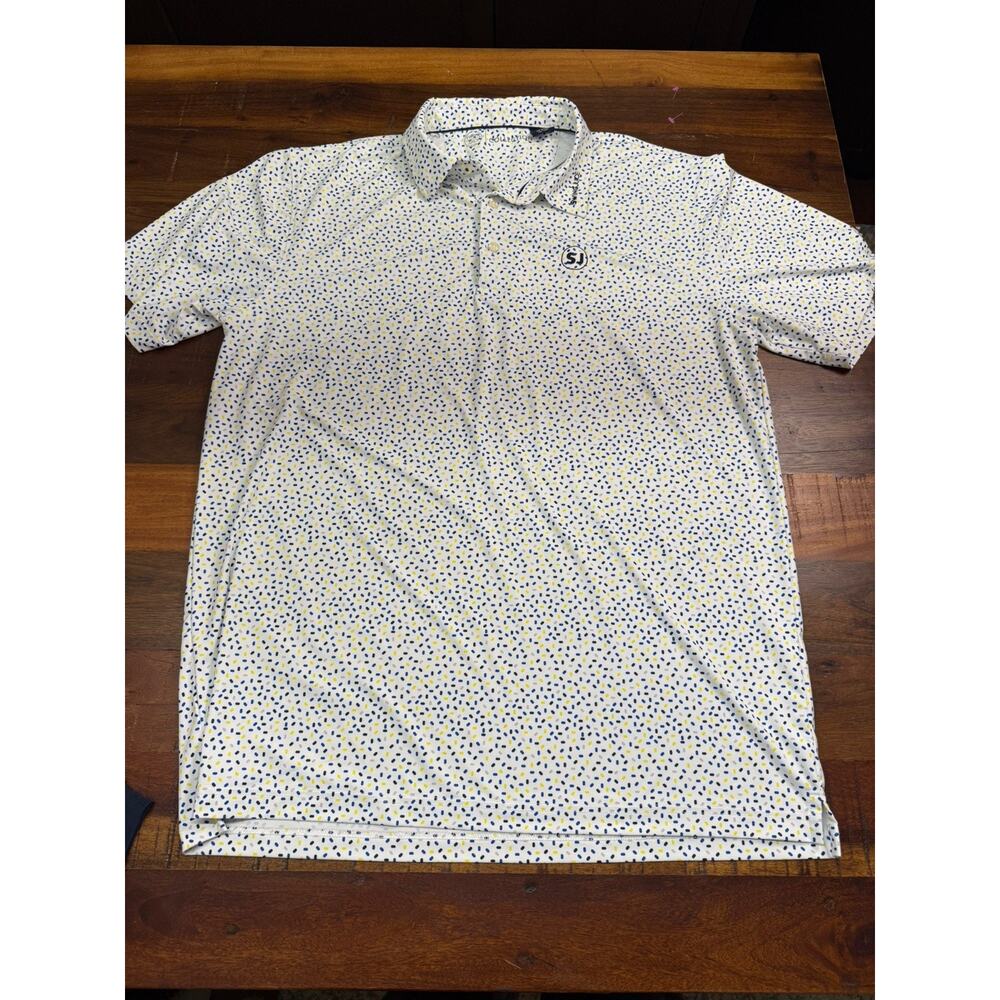 Swing Juice Collection Mens Golf Polo Shirt White with Confetti XL Performance